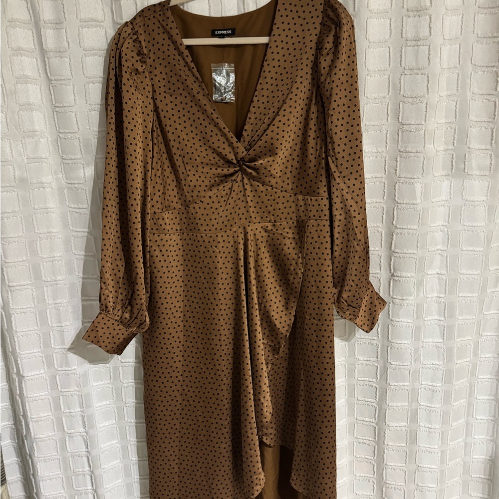 Express Tan Blazer with Black Dots